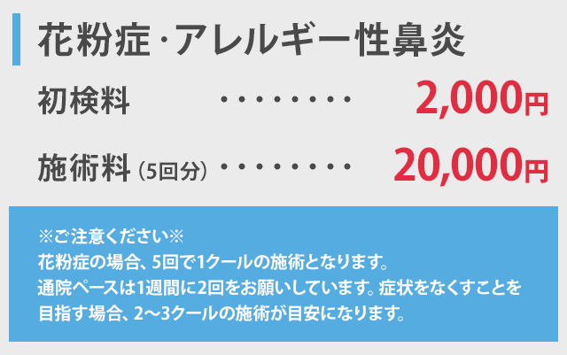 施術料金表